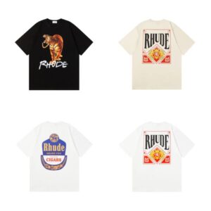 Rhude t Shirt Summer Luxury Brand Rhude Shirt Designer Men T Shirts Men runrun Shorts Print Loose White Black S M L XL Street Cotton Fashion Youth Mens Tshirts Tshirt