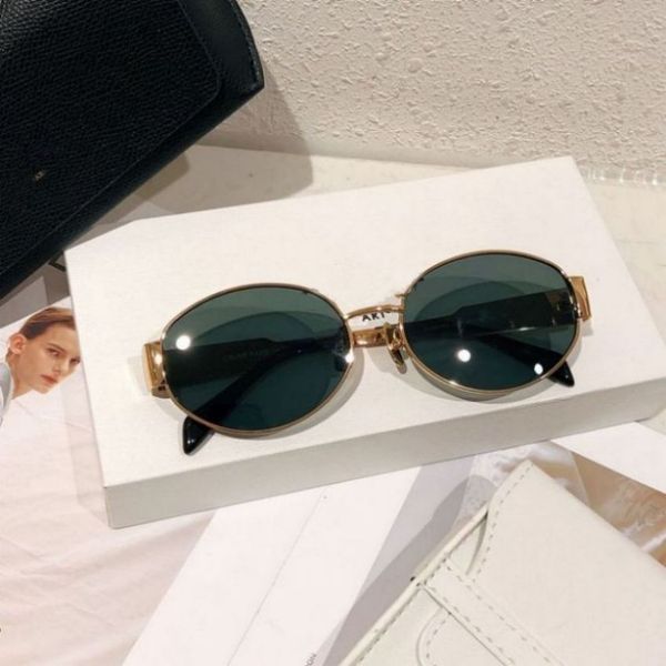Womens sunglasses for women oval frame designer sunglasses women metal mirror legs green lens sunglasses retro small round frame sexy little woman glasses