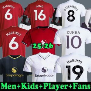 2025 2026 Mbeumo HOJLUND MAINOO MOUNT football shirt Soccer Jersey Pre match Cunha Yoro MARTINEZ CASEMIRO RASHFORD B. FERNANDES 24 25 26 kit kids player fans