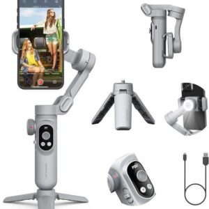 Handheld Gimbal Stabilizer 3-Axis Smart X Pro Professional for Smartphone Wireless Charging OLED Display LED Light Focus Wheel