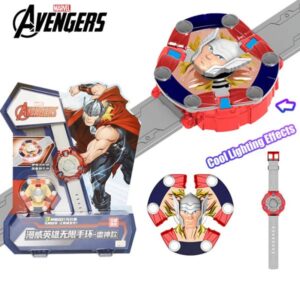 Marvel Avengers Licensed Thor Style Fidget Spinner Role Play Set with LED Wristband 3D Glare Effects Collectible Toys Bulk Stock Kids Birthday Gifts