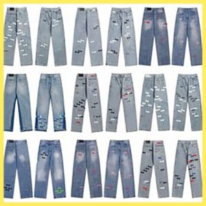 Jeans designer baggy pants men jeans jean Hip Hop High Street Motorcycle cross straight loose zipper fly outdoor Y2k Fashion trousers black pant jeans