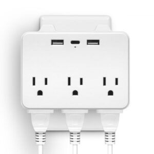 Outlet Extender, Surge Protector Outlet with 6-Multi Plug Outlet and 3 USB Ports(1 USB C), 2-Sided Power Strip Wall Charger, Multiple-Plug Outlet Splitter