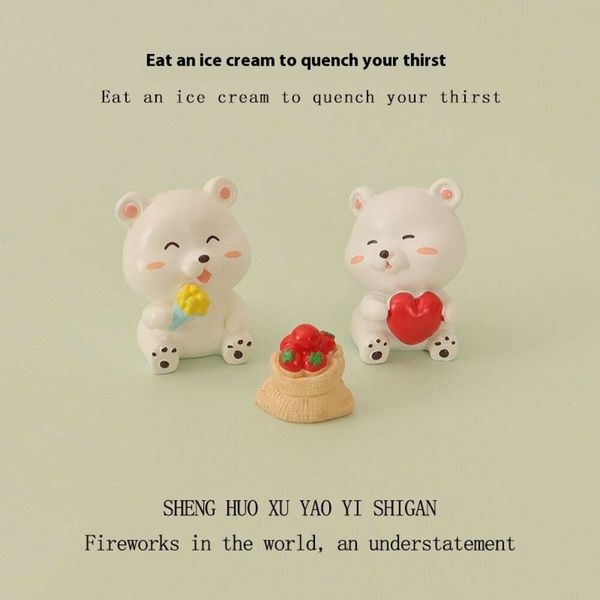 Cartoon Mini Ins Love Bear Fruit Micro Landscape Creation Baby House DIY Accessories Home Desktop Decoration