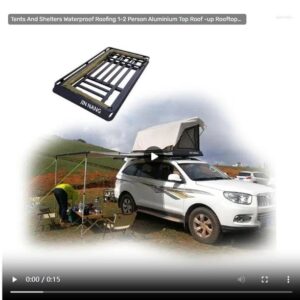 2025 Tents And Shelters Waterproof Roofing 1-2 Person Aluminium Top Roof -up Rooftop Ten Black Car Tent For Camping