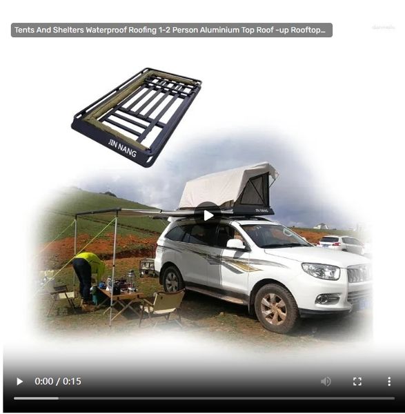 2025 Tents And Shelters Waterproof Roofing 1-2 Person Aluminium Top Roof -up Rooftop Ten Black Car Tent For Camping