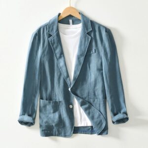 H205 Casual Linen Blazer Jacket Tops Suit