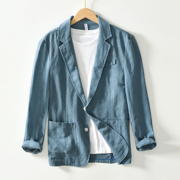 H205 Casual Linen Blazer Jacket Tops Suit