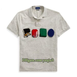 Fashionable Small Horse Designer T Shirt for Men Lapel Style Casual Tee Short Sleeve Solid Classic Multi Color Top