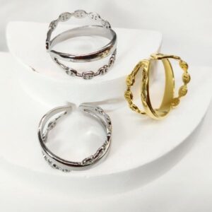 Adjustable opening, niche titanium steel ring, women's cross chain, stainless steel