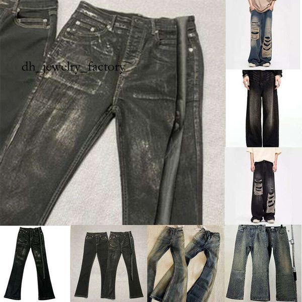 now3 jumpnext Jeans Designer Men's Jeans Black Flare Pants Men Clothing High Street Retro Baggy Harajuku Style Trend Streetwear Casual Trousers 7c7