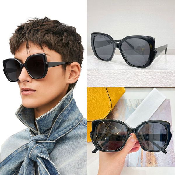 Oversized retro cat eye sunglasses for men Slim acetic structure LW40133 mirror legs designed with gold logo for men designer UV400 protection Top Quality