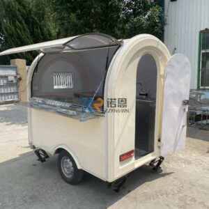 7.2ft Round Food Truck Trailer Usa Food Cart Trailer Mobile Kiosk Coffee Shop Ice Cream Vending Pizza Catering Trailer