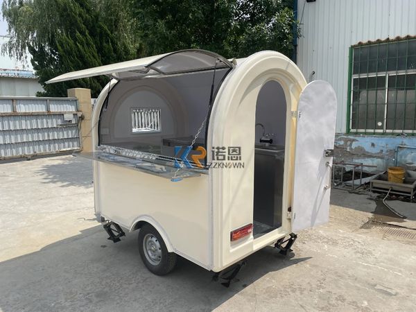 7.2ft Round Food Truck Trailer Usa Food Cart Trailer Mobile Kiosk Coffee Shop Ice Cream Vending Pizza Catering Trailer