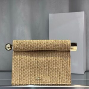 Clutch Bags Designer Folding Handbag Straw Weaving Single Shoulder Diagonal Cross Bag Premium