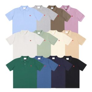 Designer Men's Polos Light luxury Small heart embroidered round neck short sleeved T-shirt POLO