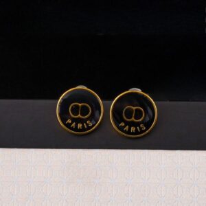 Never Fading Round Designer Ear Stud Earrings Pearl Real Gold Brass Copper Stamp Letter Earring Fashion Womens Elegance Wedding Party Jewelry Accessories F74
