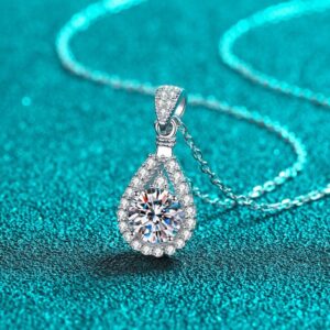 925 Sterling Silver Moissanite Collarbone Necklace for Women PT950 Gold Plated Minimalist Rose Gold Pendant Jewelry Wholesale Ready Stock