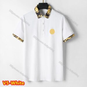 Classic Plaid Cotton T Shirt Designer Menswear with Embroidered Floral Pattern Asian Size Soft Fabric Comfortable Fit Fashion Style