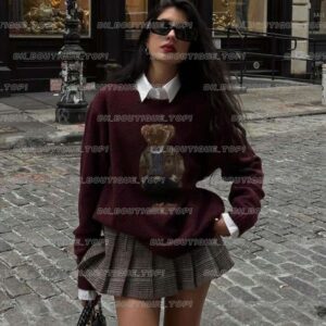 Women's Sweaters 2025 Sweater Winter Soft Basic Women Pullover Cotton Bear Fashion Knitted Jumper Top Sueters De Mujer 998