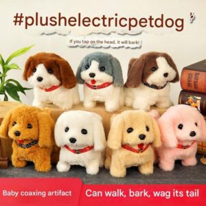 Cute Puppy Pet Dog Doll And Battery-controlled Electronic Plush Toys, Can Walk, Yell, And Waving Tail Toys Birthday Gift For Babies Aged 1-3