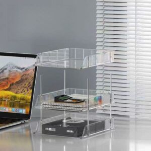 multi functional threelayer display rack transparent storage rack office a4 sorting rack