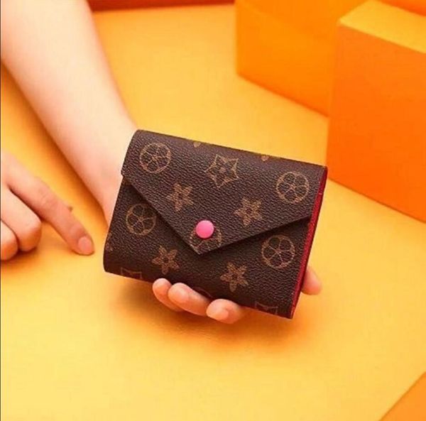 Fashion Designer Women Short Wallet woman purse Discount original box card holder ladies handbag checked flower