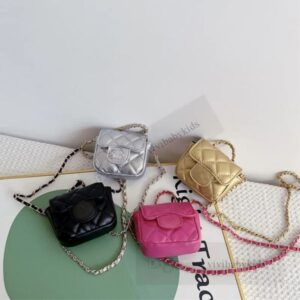 Designer Girls letter mini purse children dia lattice quilted messenger bag Fashion kids metals chain single shoulder square bags wallet Z7431