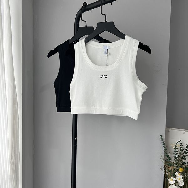 Designer Womens Tank Tops T Shirts Embroidery Logo Short Slim Fashion Casual Sleeveless Elastic Sports Knitted Tanks Four Season with SML