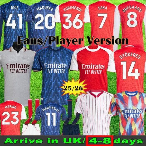 25 26 SAKA soccer jerseys Player MARTINELLI 2026 football shirt Men Kids kit ODEGAARD Nwaneri SALIBA RICE HAVERTZ WOMAN CALAFIORI Lewis Skelly