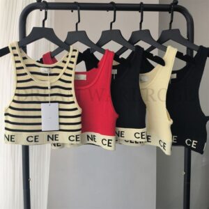 Sexy Womens Tank Tops T Shirts CE Letter Tops Tees Top Embroidery Summer Sleeveless Stripe Color Classic Vest with SML