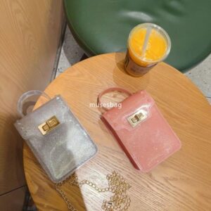 New handbag women's jelly summer transparent bag vertical mobile phone bag crossbody mini handbag novel jelly bag mini small bag