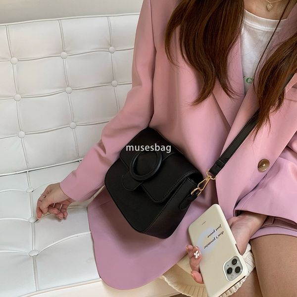 Niche Design Summer Peach Pink New PU Women's Bag Girl Heart Macaron Single Shoulder Crossbody Small Square Bag Trendy