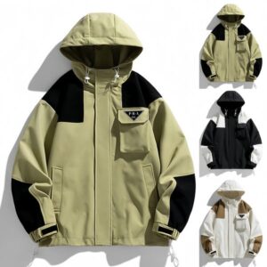 GG-P-R-A Designer Mens Outdoor Windproof Jackets Color Matching Coats for Men and Women 2025 Spring Autumn Casual Jacket With Hood Sports Mountaineering Coats