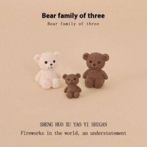 Adorable Miniature Bear Figurines – Perfect Small-Scale Interior Accent Pieces