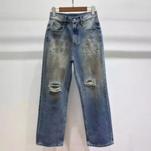 womens designer jeans ac ripped jeans high waisted loose straight leg dirty pants nostalgic ripped jeans