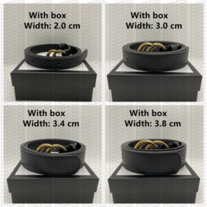 black designer belt luxury belts for men designer womens belt leather plated gold Smooth Buckle Casual ceinture luxe Width 2.0cm 3.0cm 3.4cm 3.8cm