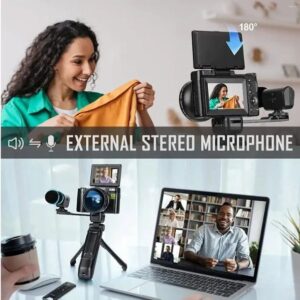 2025 Digital Cameras G-Anica 4k For Pography48MP Video Camera YouTube Vlogger Kit-Microphone & Remote Control Tripod Grip