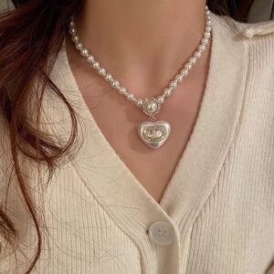 Designer Brand Necklace Pendant Pearl Set Letter Choker Chain Party 18k Gold Plated Jewelry Gift with Box