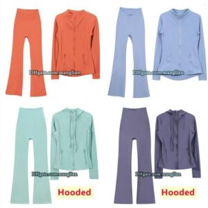 Women 2 Piece Yoga Set Zip Up Jacket And Flared Pants Stylish Activewear For Yoga Pilates Running Everyday Fitness Kit Breathable Fabric Workout Outfit Gym Clothing