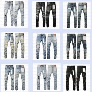 Mens Trousers Purples jeans for mens Denim Designer Jeans Men Black Pants High-end Quality Straight Retro Ripped Biker Jean Slim Fit Motorcycle Clothing sss