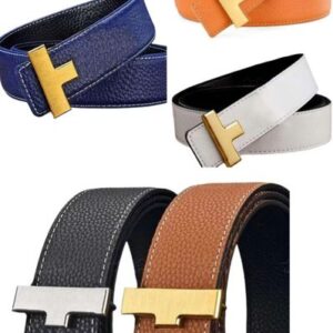 Designer-designed elegant men's fashion belt with exclusive metal letter buckles ideal for professional clothing