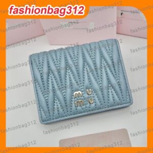 Luxury Bags Designer Coin Purs Credit Card Business Card Card Holders Square Two fold wallet Coin Pocket pleat High Quality Genuine Leather Checkbook