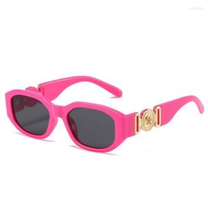 Sunglasses Designer Vintage Oval Deep Pink Women Classic Big Frame Fuchsia Sun Glasses For Female Rose Red Eyewear