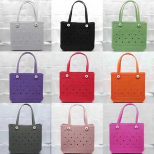 Extra Large Boggs Summer Travel EVA Beach Basket Womens Picnic Handbag Hole Waterproof Handwashing Bag Shoulder BagT250409