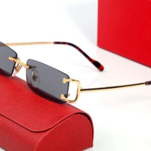Mens Designer Glasses Sunglasses for Women Oversized Carti Rectangle Sun Glasses Rimless Woman Polarize Eyewear Fashion Green Black Eyeglasses Lunette Oculo