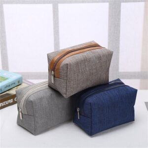Myyshop Portable Cosmetic Bag Simple Square Bags Commute Storage Customized Logo Zipper Handbag Home Furnishing M45501
