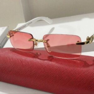 Buffs Man Eyewear Glasses Designer Sunglasses for Woman Rimless Buffalo Horn Glasses Mens C Decor Frame Transparent Square Shade Women Vintage Eyewear Eyeglasses