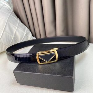 Top Quality Mens Belt Classic Genuine Leather Belts With Letters Inverted Triangle Designer Women Men Belts Smooth Buckle Waistband with Box
