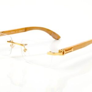 Designer Rimless Sunglasses Fashion Mens Women Glasses Ultra-lightweight Buffalo Horn Eyewear Light Business Styles Wood Tea Grey Frames With Original Box Lunette